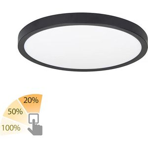 Highlight - Plafondlamp Piatto Ø 23,5 cm 3 step DIM zwart