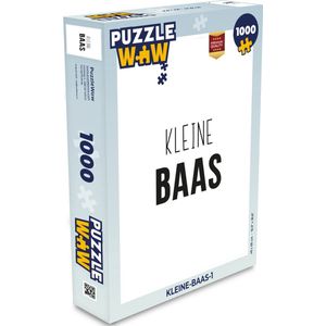 Puzzel Spreuken - Kleine baas - Kinderen - Jongens - Quotes - Legpuzzel - Puzzel 1000 stukjes volwassenen