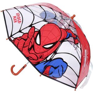Spiderman paraplu - rood - D71 cm - voor kinderen - regen accessoires