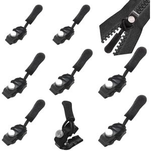 Ritssluiting Reparatie Set - Rits Repareer Set - 8 Stuks - 2x Klein 4x Medium 2x Groot - Vervanging Rits Set - Rits Reparatie - Ritssluiting Repareren - Makkelijk Gebruik - Ritstrekker - Ritsverlengers en -Sluitingen - Ritssluiting - Jas - Tas -Zwart