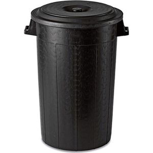 Afvalbak 100 L M/d Zwart Plast 0303 + 0283