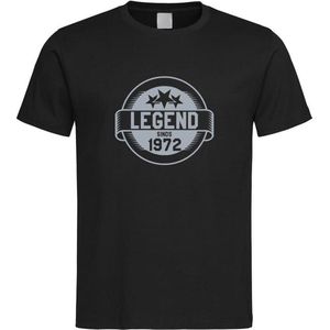 Zwart T-Shirt met “ Legend sinds 1972 “ print Zilver Size XXXL