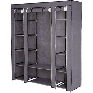 Opvouwbare stoffen kledingkast 175x150x45 cm, grijs