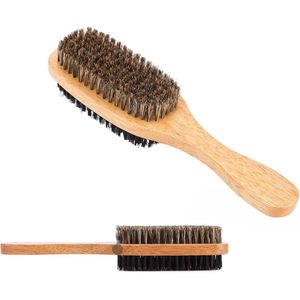 Professionele Baardborstel voor Alle Haartypes - Antistatische Houten Haarborstel met Zachte Manen