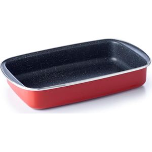 Brabantia TRADITION Ovenschaal -35 cm –Rechthoekig- Braadslede- Dubbele anti-aanbaklaag – Vaatwasbestendig -Retro style- Rood