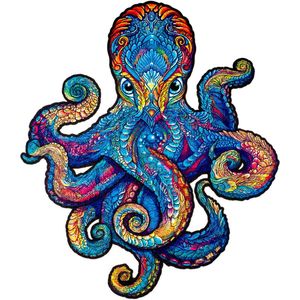 UNIDRAGON Houten Puzzel Voor Volwassenen Dier - Magnetische Octopus - 200 stukjes - Medium 33x28 cm