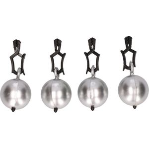 16x Tafelkleedgewichtjes zilveren kogels/ballen 3.5 cm - Tuin tafelzeil/tafelkleed gewichtjes kogels - Tafelkleedverzwaarders - Tafelkleen op zijn plaats houden