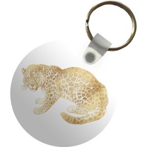 Sleutelhanger - Vintage - Jaguar - Goud - Plastic - Rond - Uitdeelcadeautjes