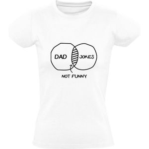 Dad jokes not funny Dames T-shirt | Papa | Vaderdag | Grappig | Wit