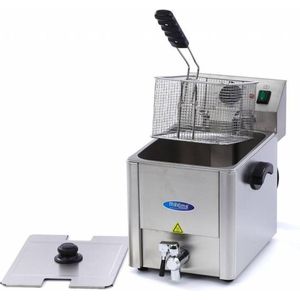Maxima Frituurpan 8 L - 1 Mand - met Tapkraan - Friteuse - 1,5 KG Frites - Professioneel - RVS - Frituur Pan 8 liter