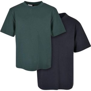 Urban Classics - Boys Tall 2-Pack Kinder T-shirt - Kids 134/140 - Groen/Blauw