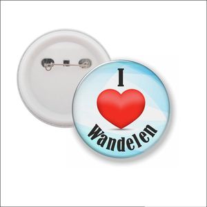 Button Met Speld 58 MM - I Love Wandelen