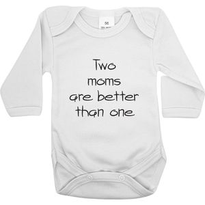 Romper Two moms are better than one - Lange mouw wit - Maat 68