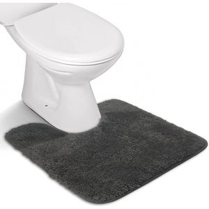 Antislip, hoogpolige badmat, machinewasbare badmat met waterabsorberende, zachte microvezels, voor badkuip, douche en badkamer (U - 50X50 cm, Grijs)