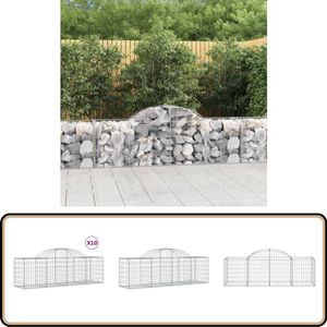 vidaXL Schanskorven - 10 Stuks - Gegalvaniseerd IJzer Schanskorfmand - Schanskorfmanden - Schanskorf - Schanskorfmuur