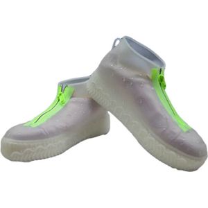 RAINY DUCK - Siliconen overschoenen tegen de regen - Regenschoenen - Herbruikbare waterdichte schoenhoesjes met rits - Sneaker en schoen beschermers - Transparant - Maat 43 tot 46