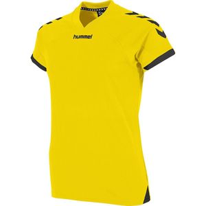 Hummel Fyn Shirt Korte Mouw Dames - Geel / Zwart | Maat: XL