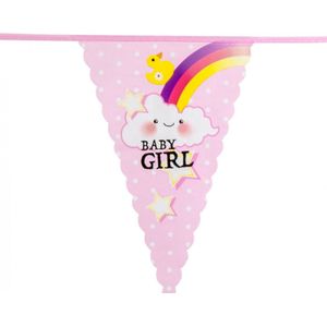 Baby Girl Vlaggenlijn - Roze - Babyshower - 6 meter - Gender reveal - Feest - Party