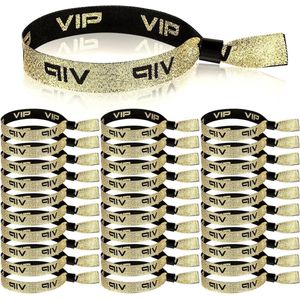 50 stuks gouden VIP-stoffen toegangsbanden voor verjaardag bruiloft feest evenementenbanden