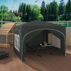Partytent - Tent - Easy Up Partytent - Tuinpaviljoen - Pop-Up Party Tent - 3x3m - met 4 Zijwanden - Partytenten - Waterafstotende en UV-beschermde - Inklapbare – Opvouwbare - Hoogte Verstelbaar - Blauw