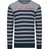 GN - heren sweater print - ronde hals - NAVY/WHITE