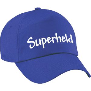 Superheld verkleed pet blauw voor kinderen - baseball cap - carnaval verkleedaccessoire voor kostuum