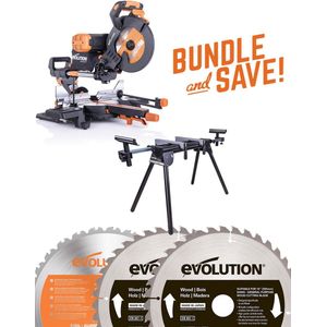 EVOLUTION - COMBOPACK R255SMS-DB+ + ZAAGBLAD MULTI +MITRESTAND - DIA 255 MM - 2000W - 25KG