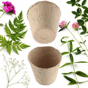 KADAX Turfpotten, kweekpotten, afbreekbare kweekpotten, zaailingen, kweekpotten, biologische pot, kweekpotten, papieren potten, groeipotten, vezelpotten (24, rond)