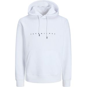 JACK & JONES Star jj sweat hood regular fit - heren hoodie katoenmengsel met capuchon - wit