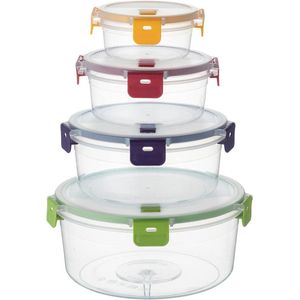Food Storage Container Set - Airtight Plastic Kitchen Nesting Tupperware - BPA Free, Microwave Refrigerator Dishwasher Safe - 300/800/1500/3000ml