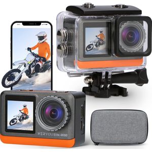 WERYOU Elite 4K60 - Action - Vlog Camera - 4K - 24MP - 60FPS - Wifi - 30M Waterdicht - Inclusief Accessoires - Onderwatercamera