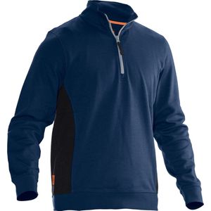 Jobman 5401 Sweatshirt met rits - Maat M - Blauw / Zwart
