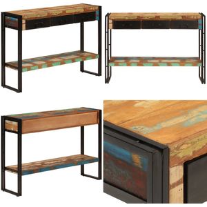 vidaXL Wandtafel 110x30x76 cm massief gerecycled hout - Wandtafel - Wandtafels - Tafel - Haltafel