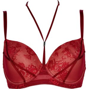 After Eden D-cup & up TENDER Padded wire bra fancy details Dames Beha - Dark red - Maat 75G