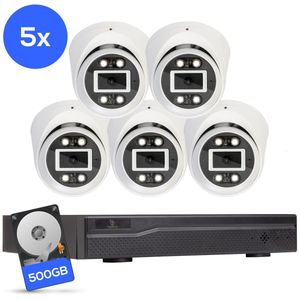 Teceye Compleet Camera Beveiliging Set met 5x POE Camera - Beveiligingscamera - Beveiligingscamera binnen - Beveiligingscamera buiten - CCTV Camera systeem - Beveiligingscamera set - Bewakingscamera set