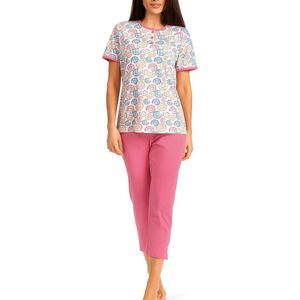Comtessa - Dames Pyjama - 7/8 broek - Katoen - roze paisley - Maat 46