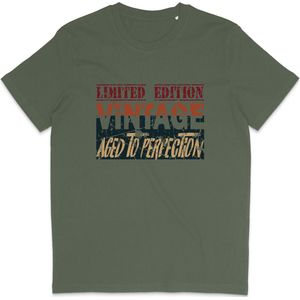 Grappig Heren en Dames T Shirt - Vintage Print Limited Edition - Khaki Groen - XXL