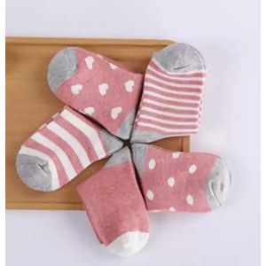 5 paar New born Baby sokken - set babysokjes - 0-6 maanden - rode babysokken - multipack