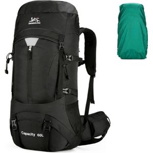 Avoir Avoir®-Backpack - Hiking- rugzak 60L- Zwart-Klimmen - Grote Capaciteit - Reizen- Wandelen-Kamperen- Rugzak met Regenhoes- Duurzaam en Waterdicht - Drinksysteem - Molle-systeem - Reflecterende Strips - Bestel nu op Bol.com