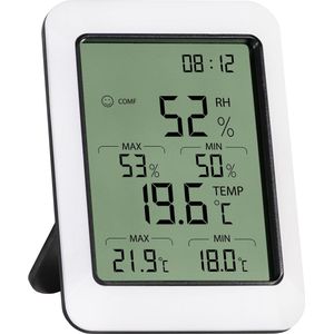 XIB Thermometer / Hygrometer / Hygrometer binnen / Hygrometer luchtvochtigheidsmeter / Thermometer binnen - Zwart met wit