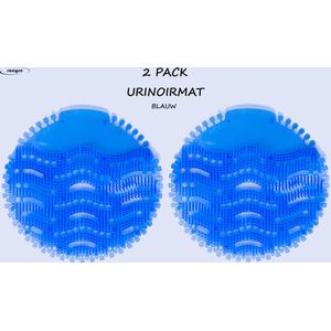 Urinoir Matten - Urine Mat - 2 Pack Blauw - Anti spat mat WC - Toilet Mat - Duo verpakking - Frisse geur - Anti Splash Mat - Wc Rooster - Urinoir Rooster