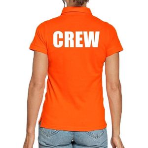 Crew poloshirt oranje voor dames - teamshirt polo t-shirt M