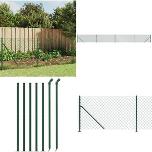 vidaXL Gaashek met flens 0,8x10 m groen - Gaashek - Gaashekken - Hek - Hekwerk