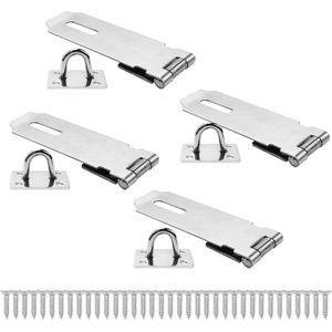 Hangslot Hasp Latch Sloten 5 Inch (125mm) 304 Roestvrij staal Deurslot - Hangslot Hasp Latch - Deur Shed Gate Cabinet - Schroef Nikkel Geborsteld Haakslot
