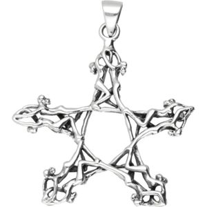 Zilveren Godinnen pentagram kettinghanger