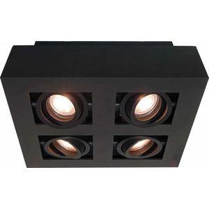 Boscagli Opbouwspot 4 lichts vierkant zwart 25x25cm - Modern - Artdelight