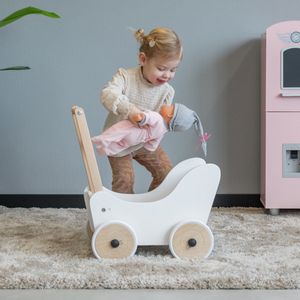 Bandits & Angels - Houten Poppenwagen - Little Angel - Classic White