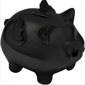 **Spaarpot Munten Tellen - Zwart Spaarvarken - Kerstcadeau**