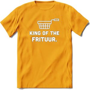 King Of The Frituur - Snack T-Shirt | Grappig Verjaardag Kleding Cadeau | Eten En Snoep Shirt | Dames - Heren - Unisex Tshirt | - Geel - XXL