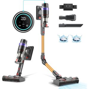 Accustofzuiger 45 kPa/560 W draadloze stofzuiger superstil met led-display-anti-klitborstel-60 minuten auto-modus-steelzuiger voor dierenharen-tapijten en harde vloeren-V3 met lange batterijduur